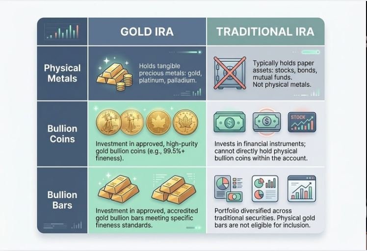 gold ira vs traditional ira